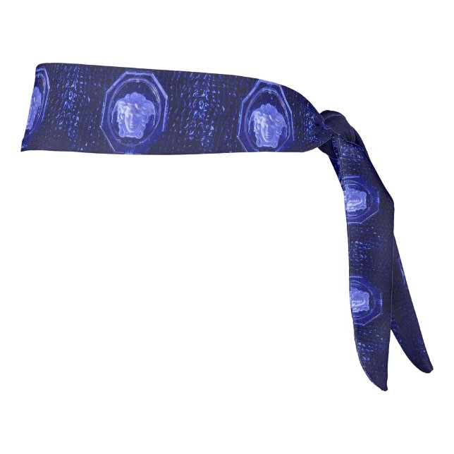 Sapphire Blue Ice Medusa Sweatband Tie Headband (Rotate 90)