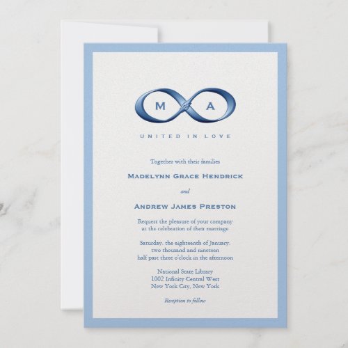 Sapphire Blue Infinity Hand Clasp Wedding Invite