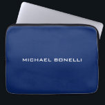 Sapphire Blue Minimalist Plain Legible Modern Laptop Sleeve<br><div class="desc">Represent yourself with this modern,  elegant design. This template can be customized to meet all professional occupations.</div>