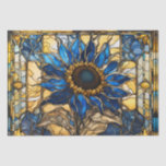 Sapphire Blue N Gold Stained Glass Sunflower  Tissue Paper