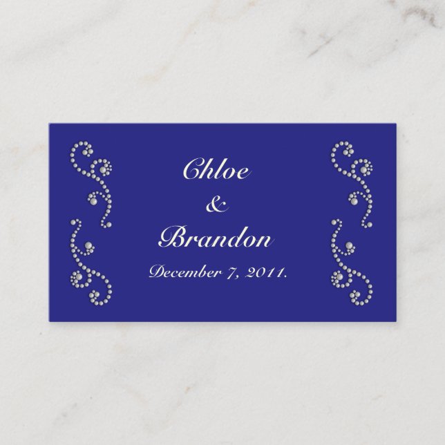 Sapphire Blue, Off White and Pearls Website Card (Front)