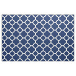 Sapphire Blue Quatrefoil Pattern Fabric