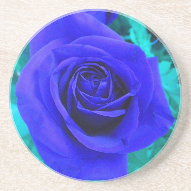 Sapphire Blue Rose Coaster (Front)