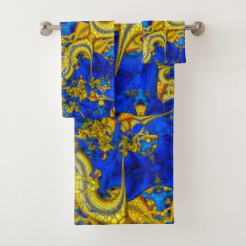Sapphire Blue Serpentine Avatar Bath Towel Set