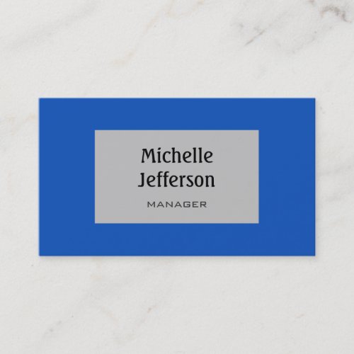 Sapphire Blue Silver Gray Trendy Business Card