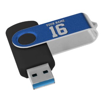 Sapphire Blue Sporty Team Jersey Usb Flash Drive by FantabulousCases at Zazzle