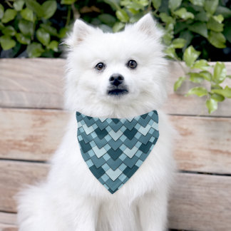 Sapphire Blue Square and Diamond Harlequin Pattern Pet Bandana Collar