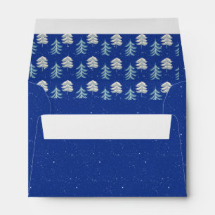 Sapphire  Blue Starry Night Sparkles Holly Envelope