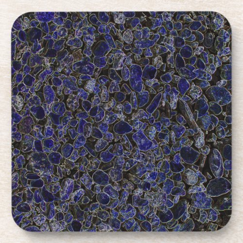 Sapphire Blue Stones with Glow Beverage Coaster
