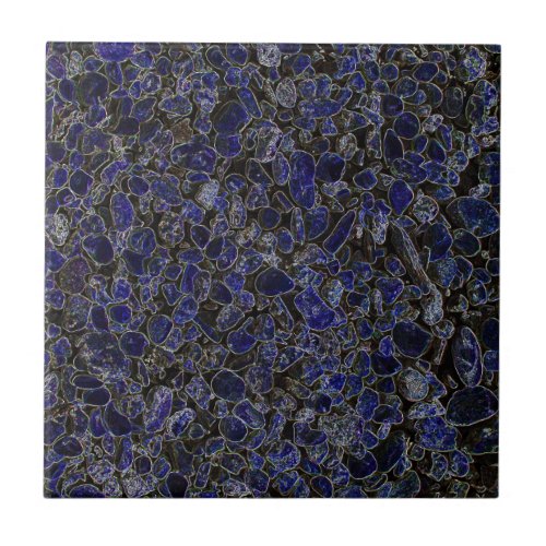 Sapphire Blue Stones with Glow Ceramic Tile