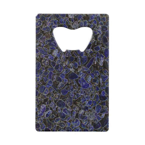 Sapphire Blue Stones with Glow Credit Card Bottle Opener