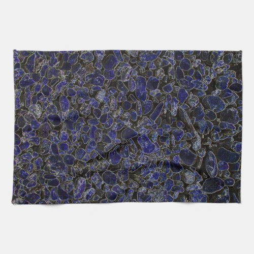 Sapphire Blue Stones with Glow Kitchen Towel