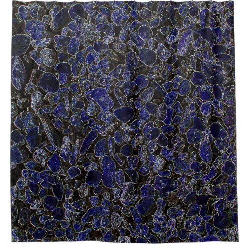 Sapphire Blue Stones with Glow Shower Curtain
