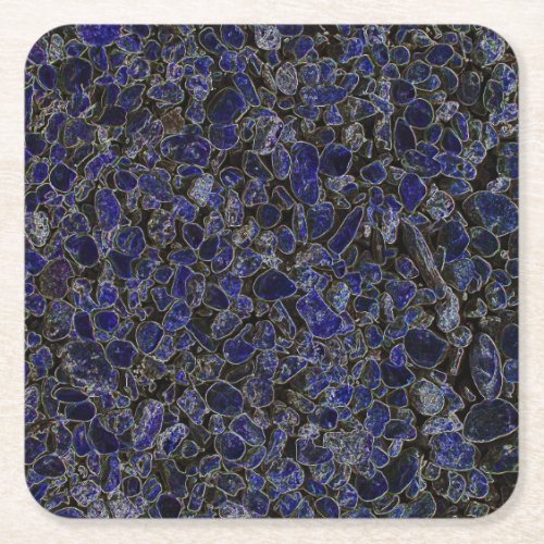Sapphire Blue Stones with Glow Square Paper Coaster