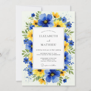 Sapphire Blue Sunny Summer Wedding Invitation