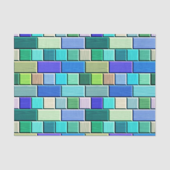 Sapphire Blue Tiles Tissue Paper (Front)