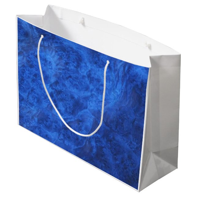 Sapphire Blue Velvet Large Gift Bag (Back Angled)