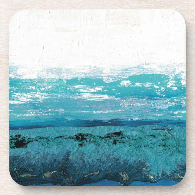 Sapphire Blue Watercolor Coaster (Front)