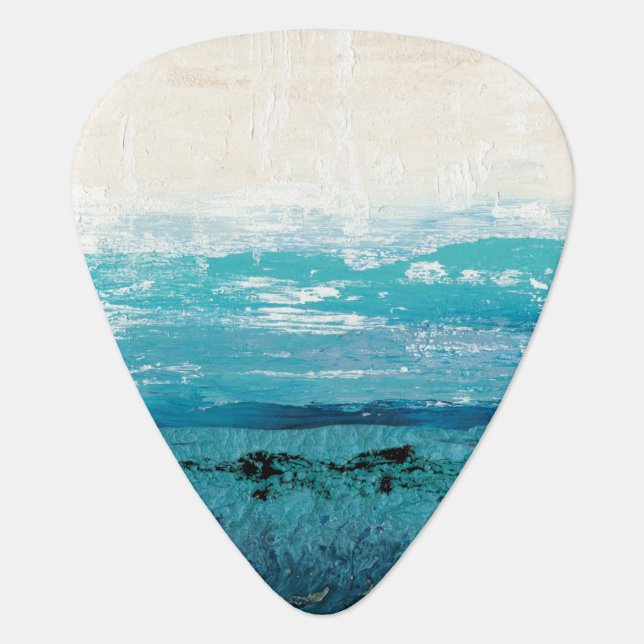 Sapphire Blue Watercolor Guitar Pick (Front)