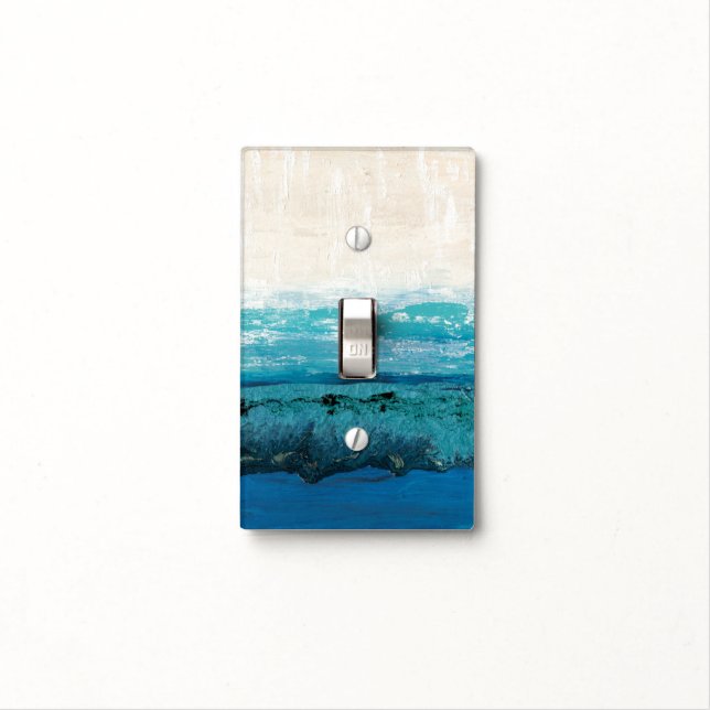 Sapphire Blue Watercolor Light Switch Cover (In Situ)