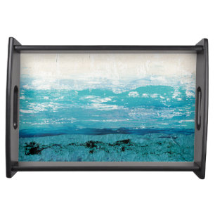 Sapphire Blue Watercolor Serving Tray