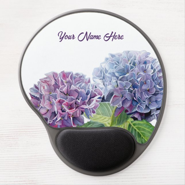 Sapphire Blues Hydrangeas Gel Mouse Pad (Front)