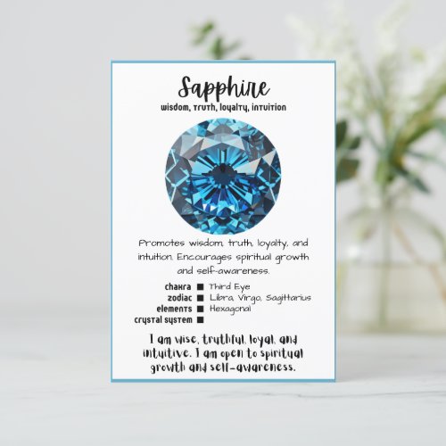 Sapphire Crystal Meaning Card