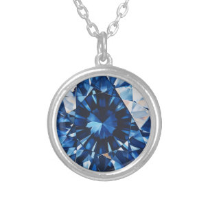 Sapphire Crystal Pattern Silver Plated Necklace
