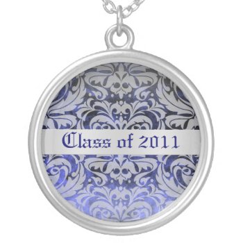Sapphire Damask Class Of Graduation Necklace by TheInspiredEdge at Zazzle