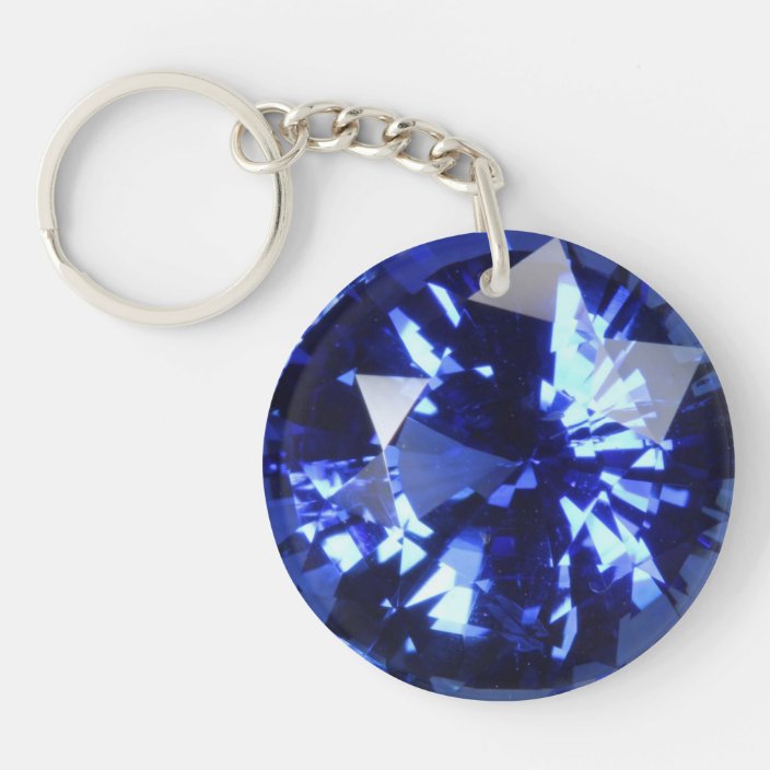 Sapphire Dark Blue Gemstone September Birthstone Keychain