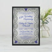 Sapphire Diamond 45th Wedding Anniversary Party Invitation (Standing Front)