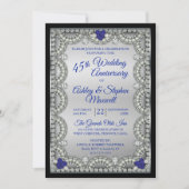 Sapphire Diamond 45th Wedding Anniversary Party Invitation (Front)