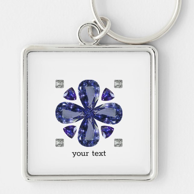 Sapphire Diamond Art, Blue Keychain (Front)