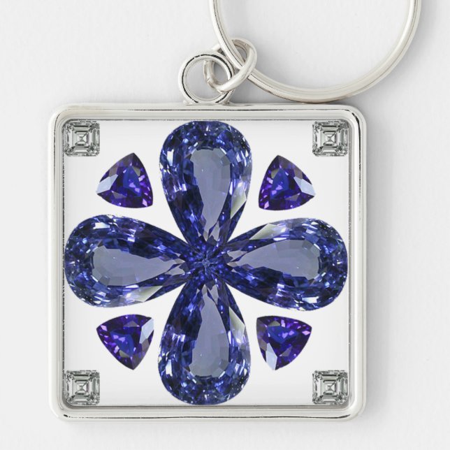Sapphire Diamond Art, Blue Keychain (Front)