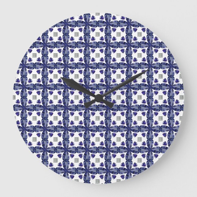 Sapphire Diamond Art, Blue Large Clock (Front)