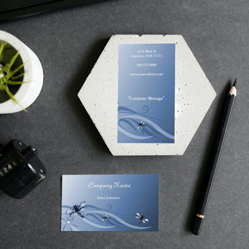 Customizable Sapphire Dragonflies Business Card
