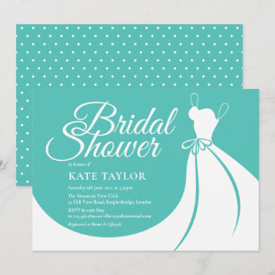 Sapphire Elegant Gown Bridal Shower Invitation