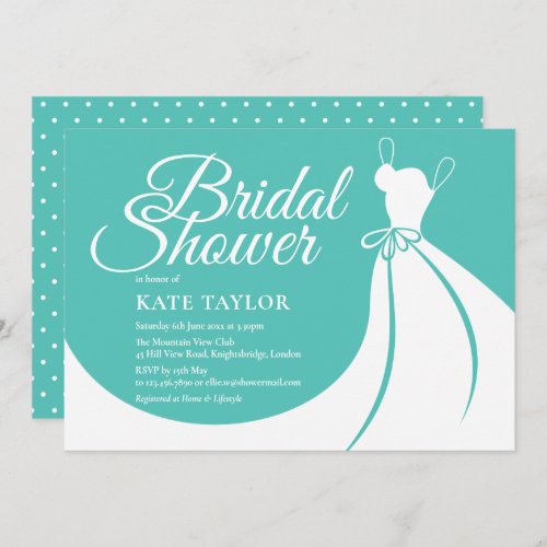 Sapphire Elegant Gown Bridal Shower Invitation