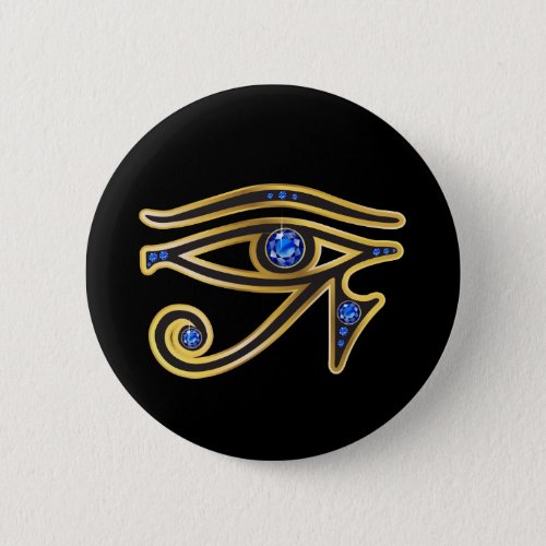 Sapphire Eye of Ra in Gold Button