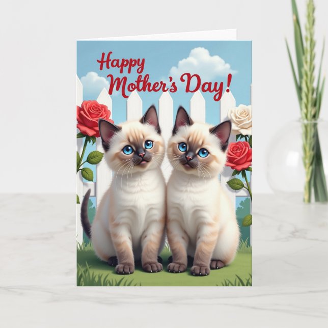 Sapphire Eyes Mothers Day Felines Card (Front)