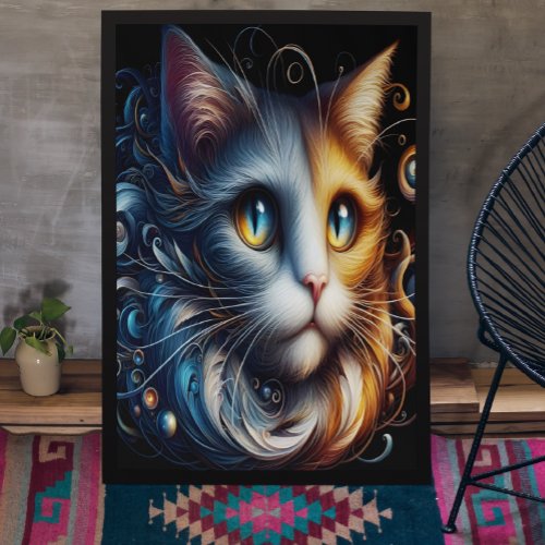 Sapphire Gaze A Cat With Blue Eyes Poster