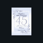 Sapphire Gem & Glitter 45th Wedding Anniversary  Canvas Print<br><div class="desc">Glamorous and elegant posh 45th Sapphire Wedding Anniversary canvas print with stylish sapphire blue gem stone jewels corner decorations and matching colored glitter border frame. A romantic design for your celebration. All text, font and font color is fully customizable to meet your requirements. If you would like help to customize...</div>