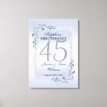 Sapphire Gem & Glitter 45th Wedding Anniversary  Canvas Print<br><div class="desc">Glamorous and elegant posh 45th Sapphire Wedding Anniversary canvas print with stylish sapphire blue gem stone jewels corner decorations and matching colored glitter border frame. A romantic design for your celebration. All text, font and font color is fully customizable to meet your requirements. If you would like help to customize...</div>