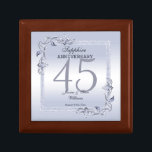 Sapphire Gem & Glitter 45th Wedding Anniversary  Gift Box<br><div class="desc">Glamorous and elegant posh 45th Sapphire Wedding Anniversary gift box with stylish sapphire blue gem stone jewels corner decorations and matching colored glitter border frame. A romantic design for your celebration. All text, font and font color is fully customizable to meet your requirements. If you would like help to customize...</div>