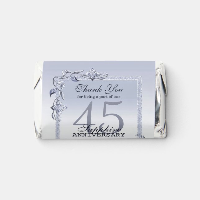 Sapphire Gem & Glitter 45th Wedding Anniversary  Hershey's Miniatures (Front)