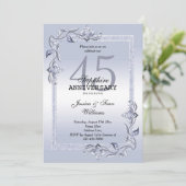 Sapphire Gem & Glitter 45th Wedding Anniversary   Invitation (Standing Front)