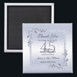Sapphire Gem & Glitter 45th Wedding Anniversary  Magnet<br><div class="desc">Glamorous and elegant posh 45th Sapphire Wedding Anniversary party favor magnet with stylish sapphire blue gem stone jewels corner decorations and matching colored glitter border frame. A romantic design for your celebration. All text, font and font color is fully customizable to meet your requirements. If you would like help to...</div>