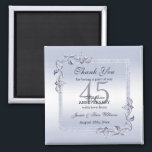 Sapphire Gem & Glitter 45th Wedding Anniversary  Magnet<br><div class="desc">Glamorous and elegant posh 45th Sapphire Wedding Anniversary party favor magnet with stylish sapphire blue gem stone jewels corner decorations and matching colored glitter border frame. A romantic design for your celebration. All text, font and font color is fully customizable to meet your requirements. If you would like help to...</div>