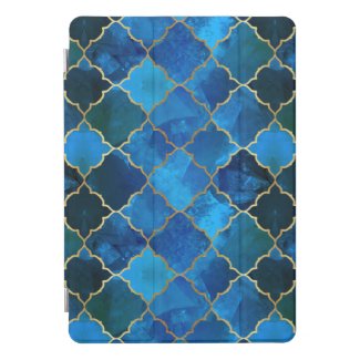Sapphire Gemstone & Gold Moroccan Tile Pattern