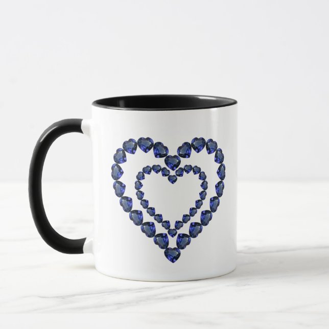 Sapphire Gemstone Heart Mug (Left)